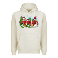 Oatmeal Heather Christmas gnomes truck Premium Hoodie - Zillion Design Studio