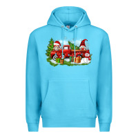 Ocean Blue Christmas gnomes truck Premium Hoodie - Zillion Design Studio