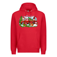 Red Christmas gnomes truck Premium Hoodie - Zillion Design Studio