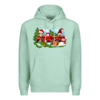 Seafoam Christmas gnomes truck Premium Hoodie - Zillion Design Studio