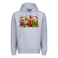 Heather Grey Christmas gnome coffee cups Premium Hoodie - Zillion Design Studio