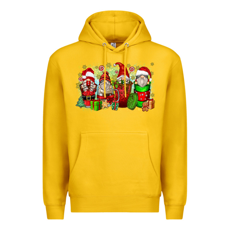 Christmas Gnome Coffee Cups Premium Hoodie by Zillion Design Studio | Teevron