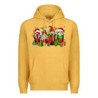 Mustard Christmas gnome coffee cups Premium Hoodie - Zillion Design Studio