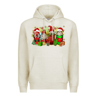 Oatmeal Heather Christmas gnome coffee cups Premium Hoodie - Zillion Design Studio