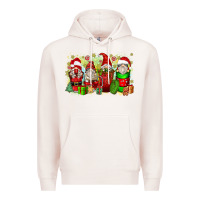 Pale Pink Christmas gnome coffee cups Premium Hoodie - Zillion Design Studio