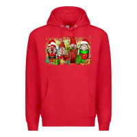 Red Christmas gnome coffee cups Premium Hoodie - Zillion Design Studio