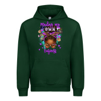 Forest Green minding my own business afro messy bun Urban Hoodie - texasbilliewilder
