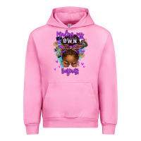 Fuchsia Pink minding my own business afro messy bun Urban Hoodie - texasbilliewilder