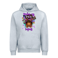 Heather Grey minding my own business afro messy bun Urban Hoodie - texasbilliewilder