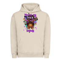 Pigment French Oak minding my own business afro messy bun Urban Hoodie - texasbilliewilder