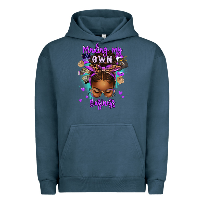 Minding My Own Business Afro Messy Bun Urban Hoodie by texasbilliewilder | Teevron