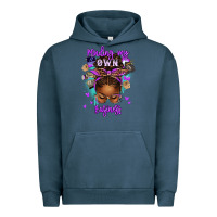 Pigment Midnight Navy minding my own business afro messy bun Urban Hoodie - texasbilliewilder