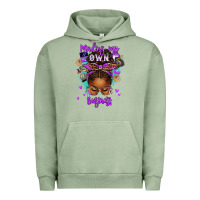 Pigment Oil Green minding my own business afro messy bun Urban Hoodie - texasbilliewilder