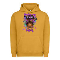Pigment Peanut Butter minding my own business afro messy bun Urban Hoodie - texasbilliewilder