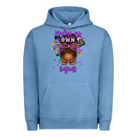 Pigment Pebble Blue minding my own business afro messy bun Urban Hoodie - texasbilliewilder