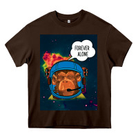 Chocolate Brown Forever Alone, Monkey, Space, Monkey At Space, Heavy Core Tee - Bettercallsaul