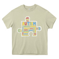Mossy Autism Puzzle Piece Words Autistic Heavy Core Tee - CowhideDigitalArt