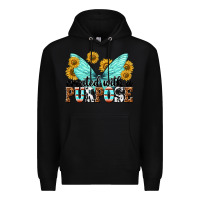 Black created with a purpose Premium Hoodie - texasbilliewilder