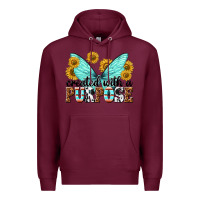 Burgundy created with a purpose Premium Hoodie - texasbilliewilder