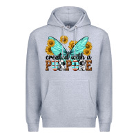 Heather Grey created with a purpose Premium Hoodie - texasbilliewilder