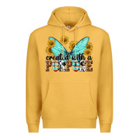 Mustard created with a purpose Premium Hoodie - texasbilliewilder