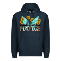 Navy created with a purpose Premium Hoodie - texasbilliewilder