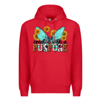 Red created with a purpose Premium Hoodie - texasbilliewilder