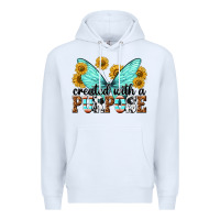 White created with a purpose Premium Hoodie - texasbilliewilder