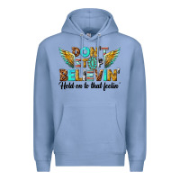 Colony Blue dont stop believing Premium Hoodie - texasbilliewilder