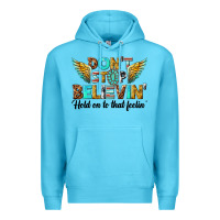 Ocean Blue dont stop believing Premium Hoodie - texasbilliewilder