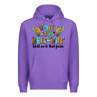Purple dont stop believing Premium Hoodie - texasbilliewilder