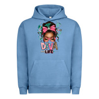 Pigment Pebble Blue afro messy bun diva life Urban Hoodie - texasbilliewilder