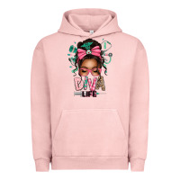 Pigment Salmon afro messy bun diva life Urban Hoodie - texasbilliewilder