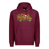 Burgundy christmas gingerbread truck Premium Hoodie - Zillion Design Studio