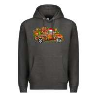 Charcoal Heather christmas gingerbread truck Premium Hoodie - Zillion Design Studio
