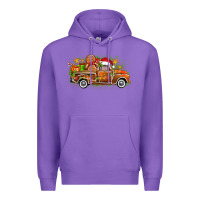 Purple christmas gingerbread truck Premium Hoodie - Zillion Design Studio