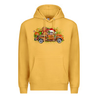 Mustard christmas gingerbread truck Premium Hoodie - Zillion Design Studio
