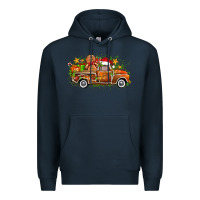 Navy christmas gingerbread truck Premium Hoodie - Zillion Design Studio