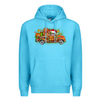 Ocean Blue christmas gingerbread truck Premium Hoodie - Zillion Design Studio
