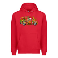 Red christmas gingerbread truck Premium Hoodie - Zillion Design Studio