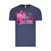 Vintage Denim Breast cancer no one fights alone boxing Vintage Tee - Artiststas