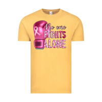 Vintage Mustard Breast cancer no one fights alone boxing Vintage Tee - Artiststas