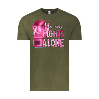 Vintage Olive Breast cancer no one fights alone boxing Vintage Tee - Artiststas