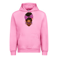Fuchsia Pink sorority colors purple carol afro messy bun woman Urban Hoodie - texasbilliewilder