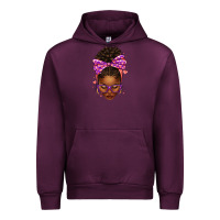 Mauve Wine sorority colors purple carol afro messy bun woman Urban Hoodie - texasbilliewilder