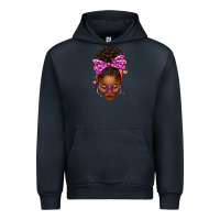 Navy sorority colors purple carol afro messy bun woman Urban Hoodie - texasbilliewilder