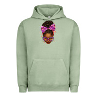 Pigment Oil Green sorority colors purple carol afro messy bun woman Urban Hoodie - texasbilliewilder