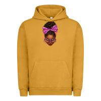 Pigment Peanut Butter sorority colors purple carol afro messy bun woman Urban Hoodie - texasbilliewilder