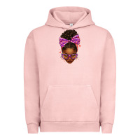Pigment Salmon sorority colors purple carol afro messy bun woman Urban Hoodie - texasbilliewilder
