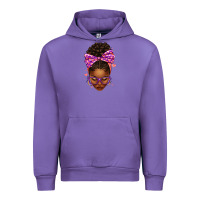 Tulip sorority colors purple carol afro messy bun woman Urban Hoodie - texasbilliewilder